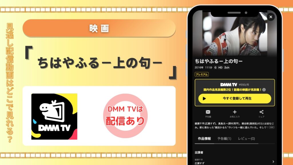 DMMTV 映画 ちはやふる－上の句－ 配信 無料視聴
