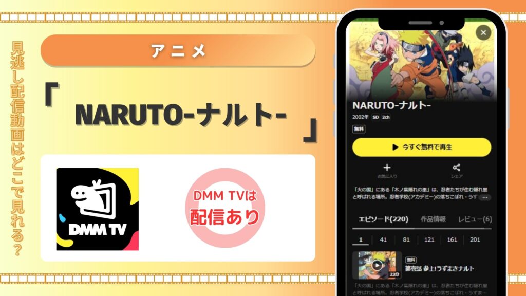 アニメNARUTOナルト配信DMMTV無料視聴
