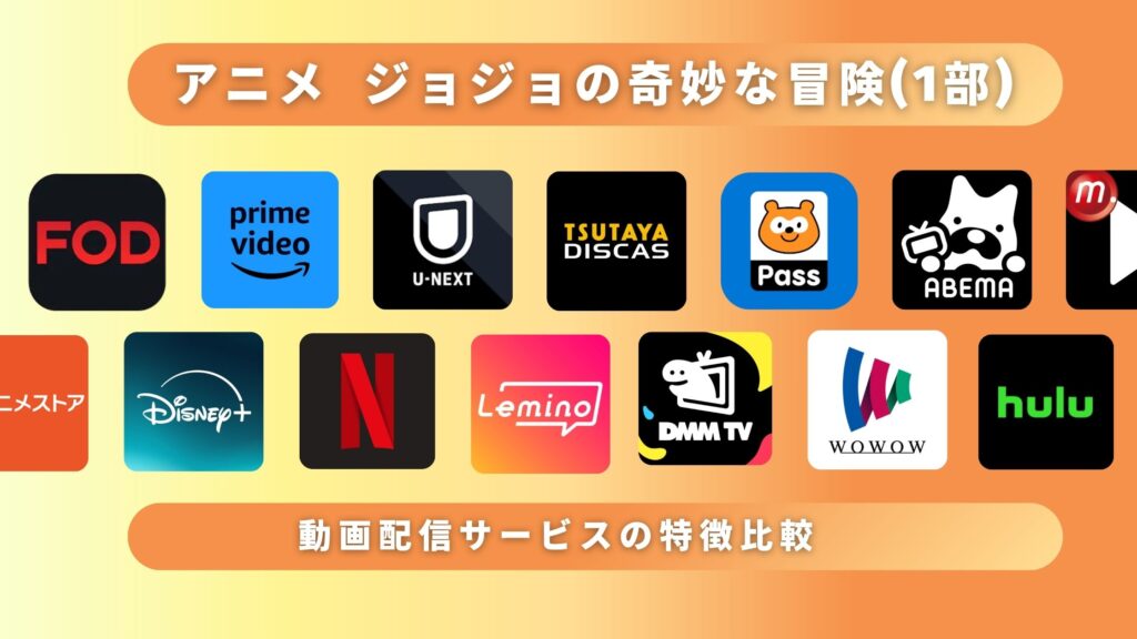 アニメ「ジョジョの奇妙な冒険(1部)」どこで見れる?無料で視聴できるサブスク動画配信サイトを調査!