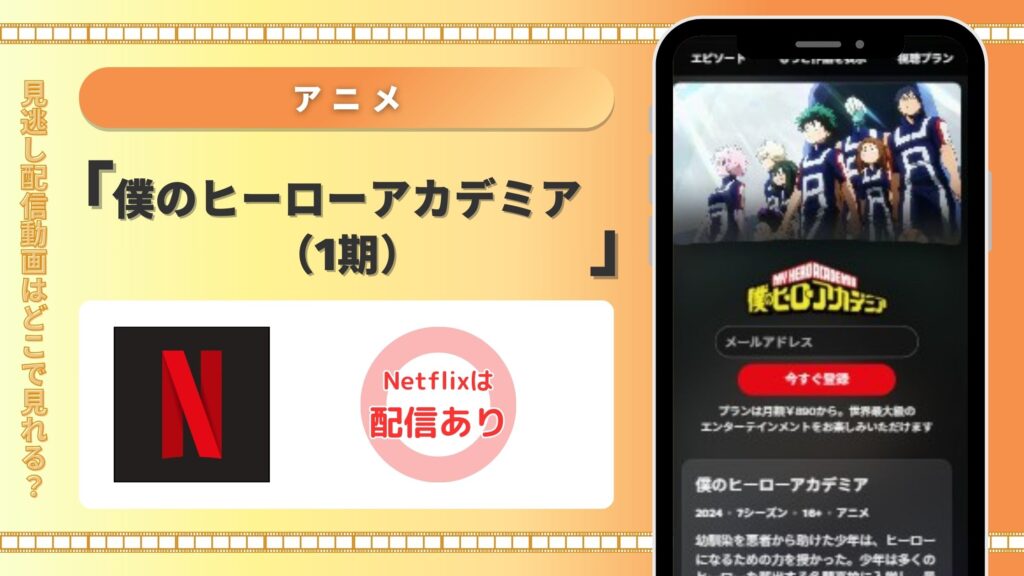 Netflix(ネトフリ)の見放題でアニメ「僕のヒーローアカデミア(1期)」