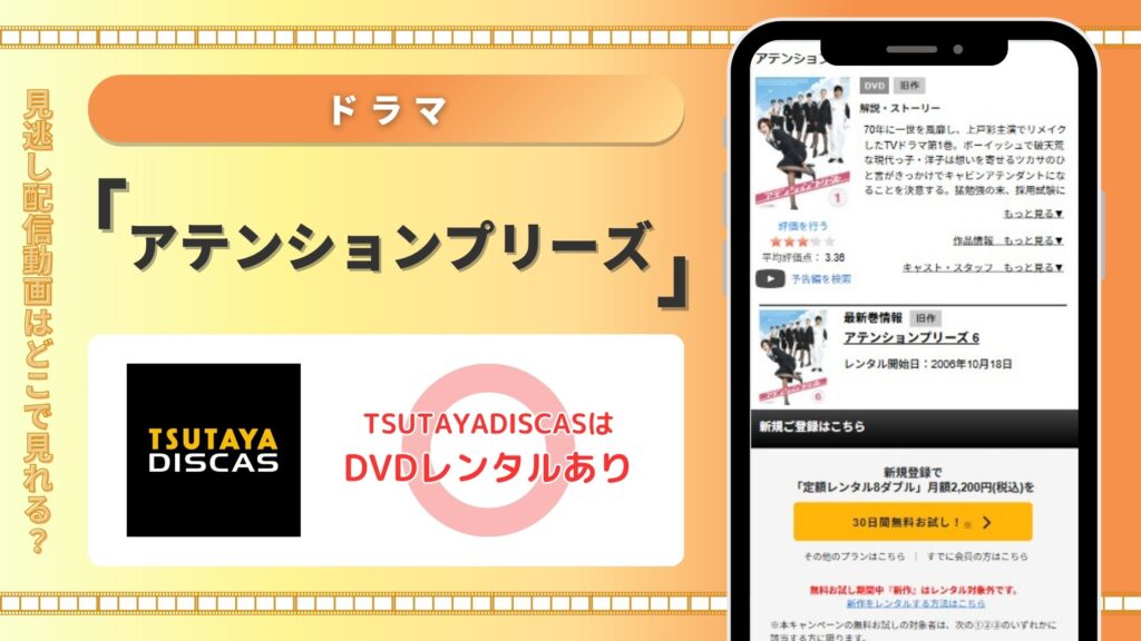 ドラマアテンションプリーズ配信TSUTAYADISCAS無料視聴