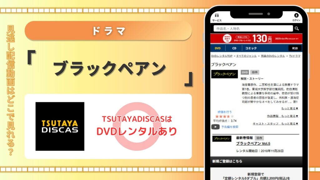 ドラマブラックペアン配信TSUTAYADISCAS無料視聴
