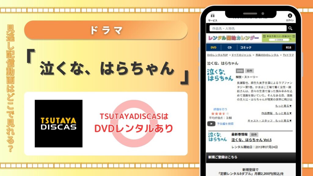 ドラマ泣くなはらちゃん配信TSUTAYA DISCAS無料視聴