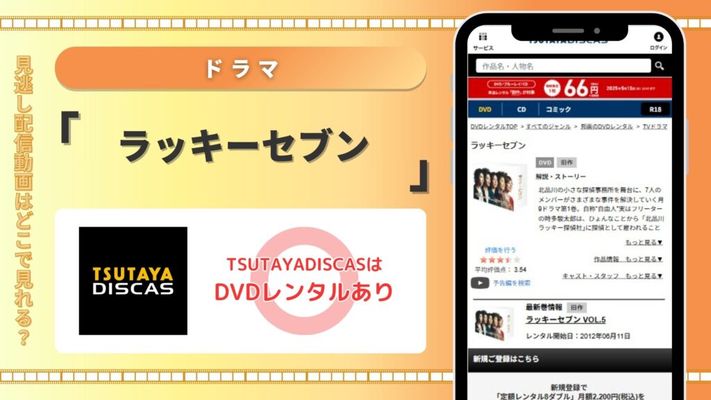 ドラマラッキーセブン配信TSUTAYADISCAS無料視聴