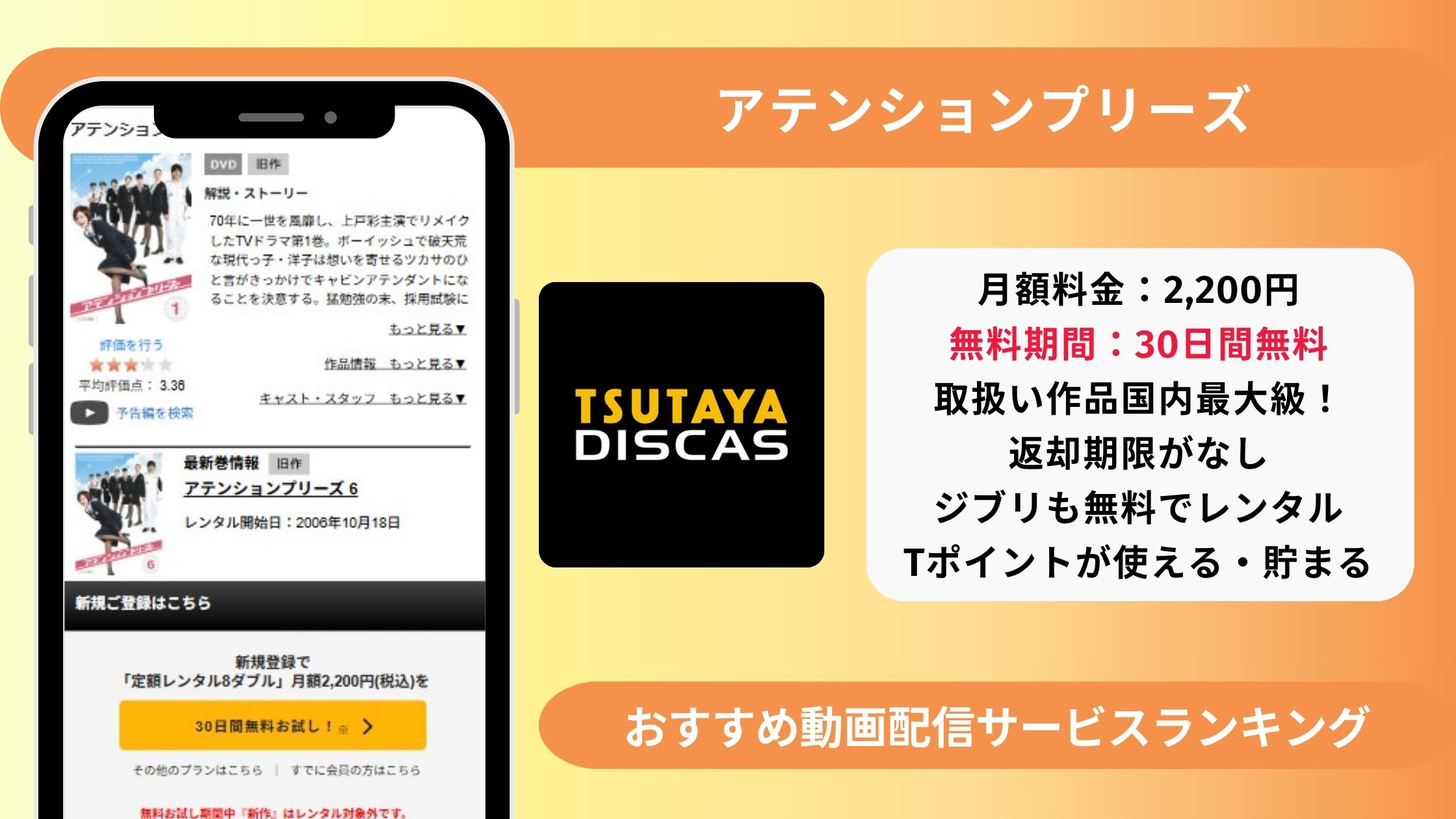 ドラマアテンションプリーズ配信TSUTAYADISCAS無料視聴