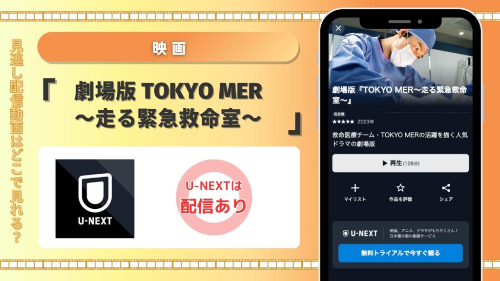 U-NEXT 映画 TOKYO MER 無料視聴