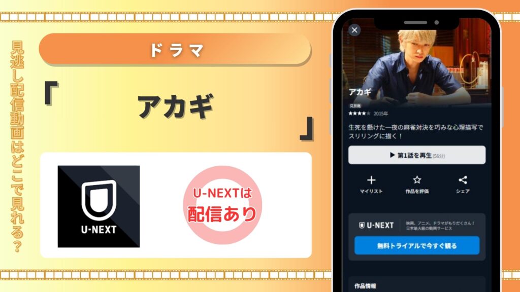 ドラマアカギ配信U-NEXT無料視聴