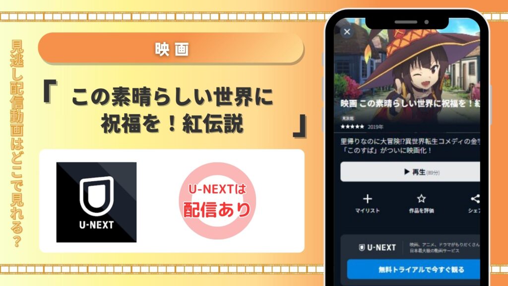映画「この素晴らしい世界に祝福を!紅伝説」配信U-NEXT無料視聴