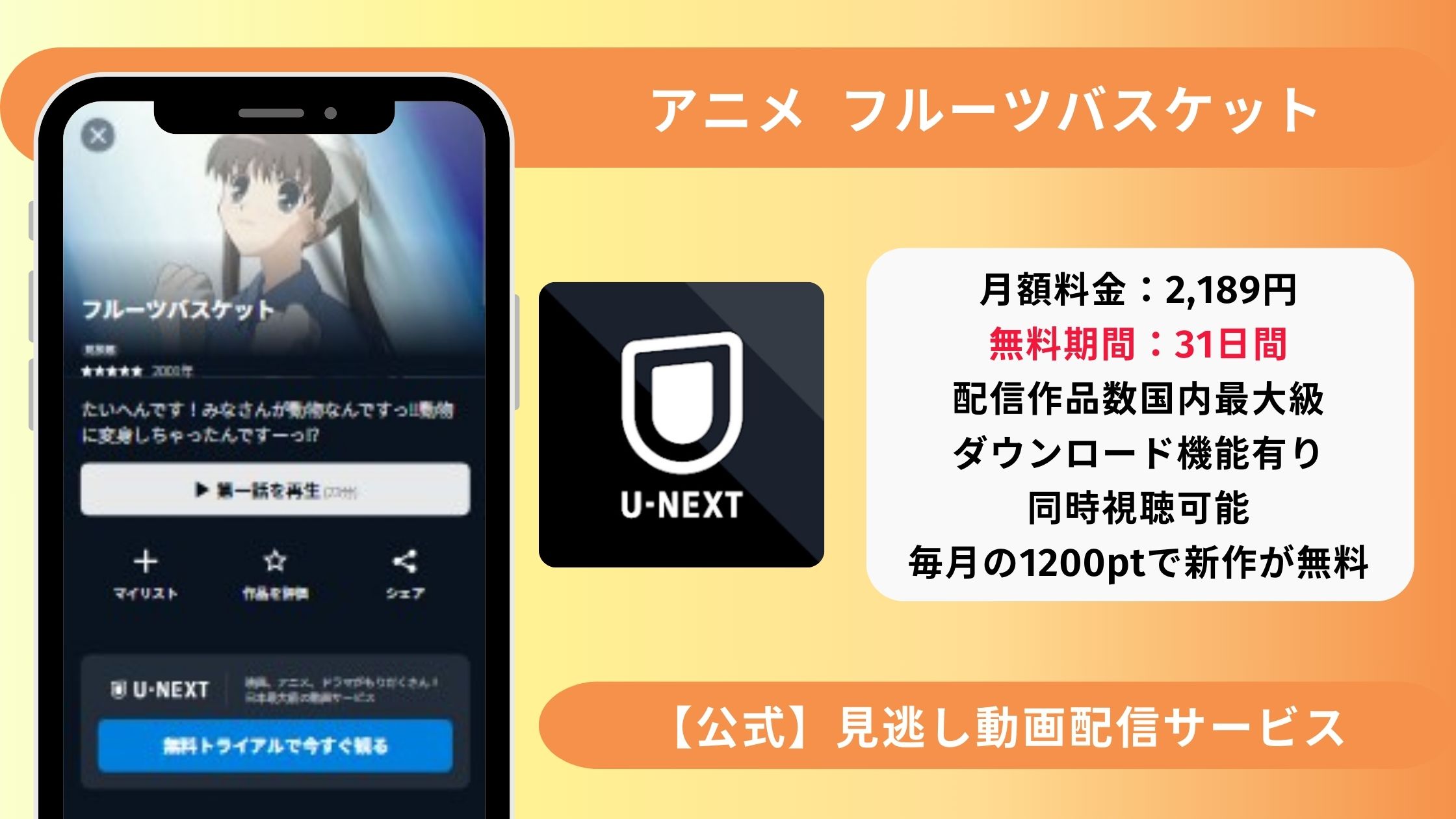 アニメフルーツバスケット‐アイキャッチ‐U-NEXT