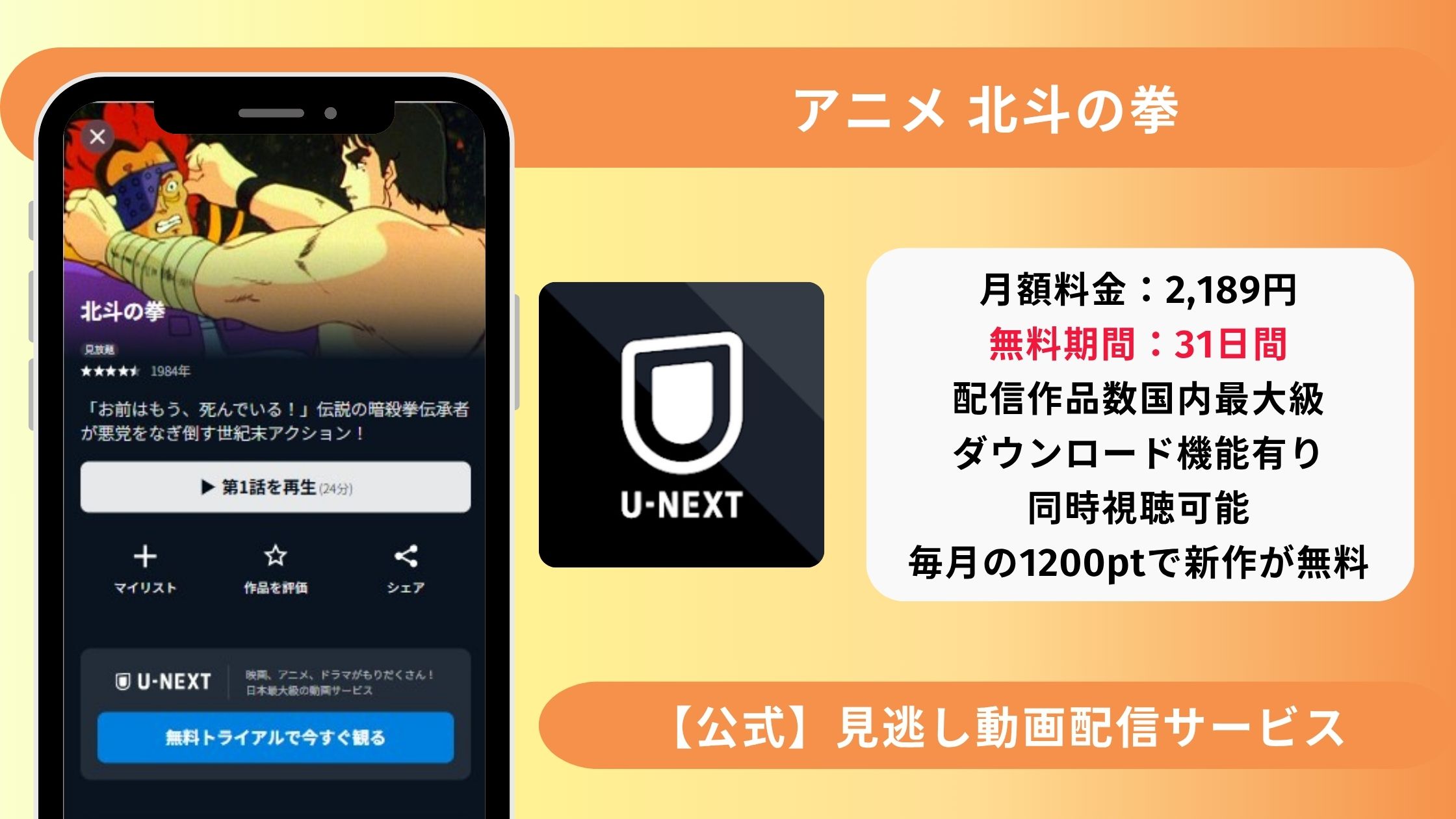 北斗の拳配信U-NEXT