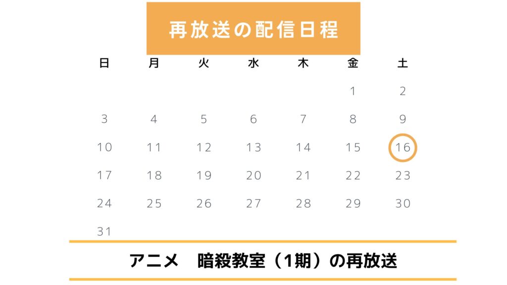 アニメ「暗殺教室(1期)」地上波での再放送予定