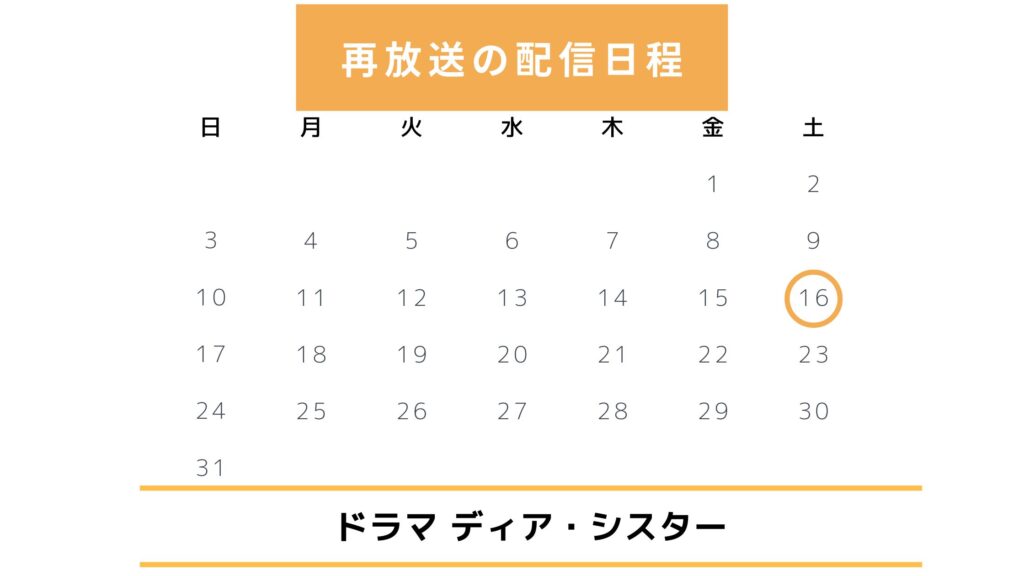 ツタヤディスカス ドラマ ディアシスター 再放送