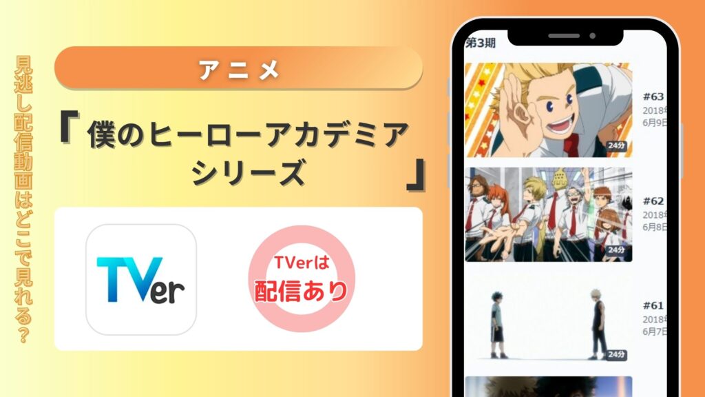 アニメ「僕のヒーローアカデミア」シリーズのTVer配信予定(2025年)