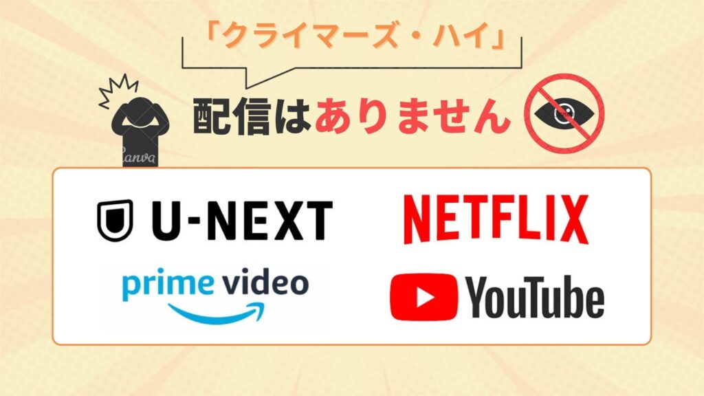 「クライマーズ・ハイ」シリーズはアマゾンプライム・Netflix・U-NEXT・YouTubeで動画配信はなし
