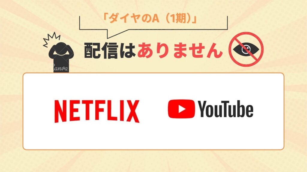 アニメ「ダイヤのA(1期)」はNetflix・YouTube(ユーチューブ)では配信なし