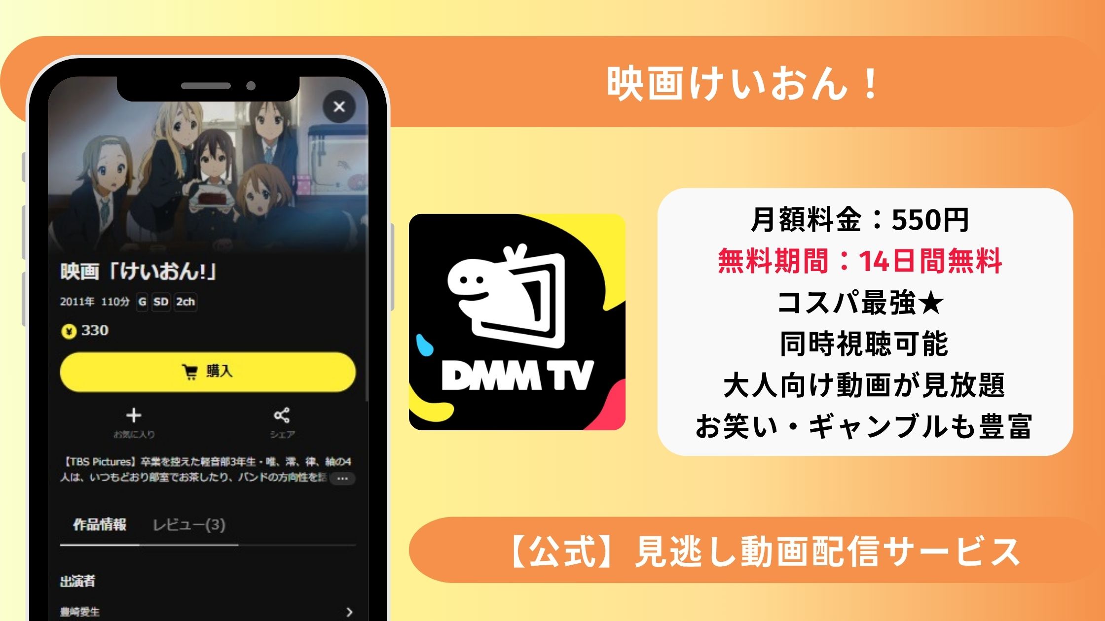 映画けいおん配信DMMTV無料視聴