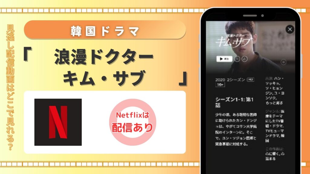 韓国ドラマ「浪漫ドクター キム・サブ1」はNetflix(ネットフリックス)で視聴可能