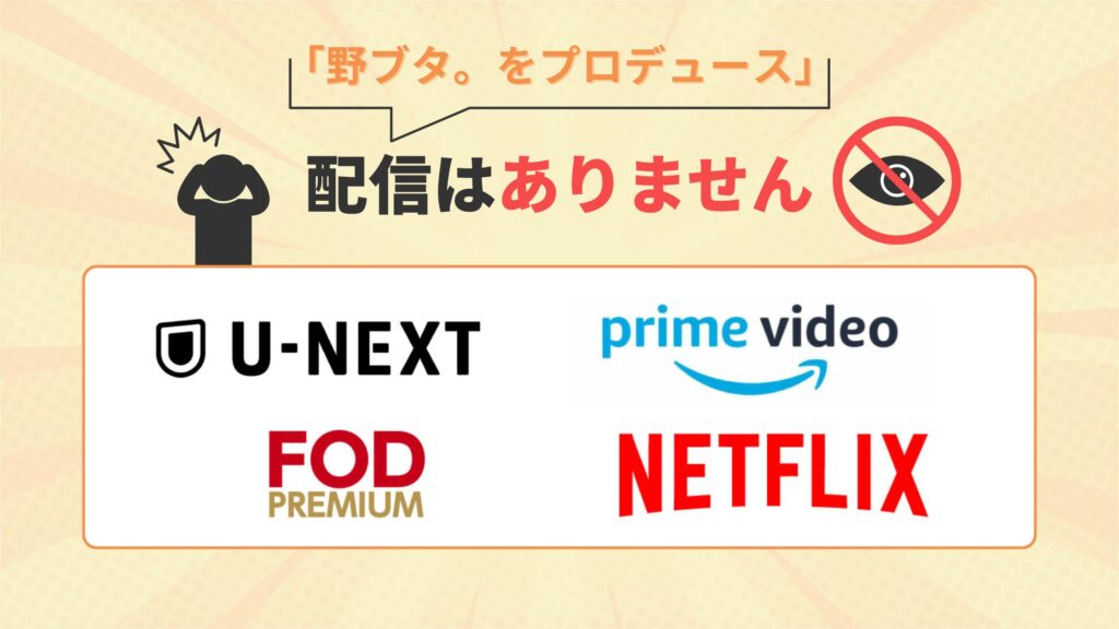 ドラマ野ブタをプロデュース配信なし