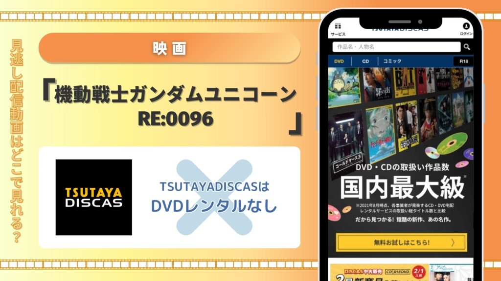 ツタヤディスカス アニメ 機動戦士ガンダムRE0096 無料視聴