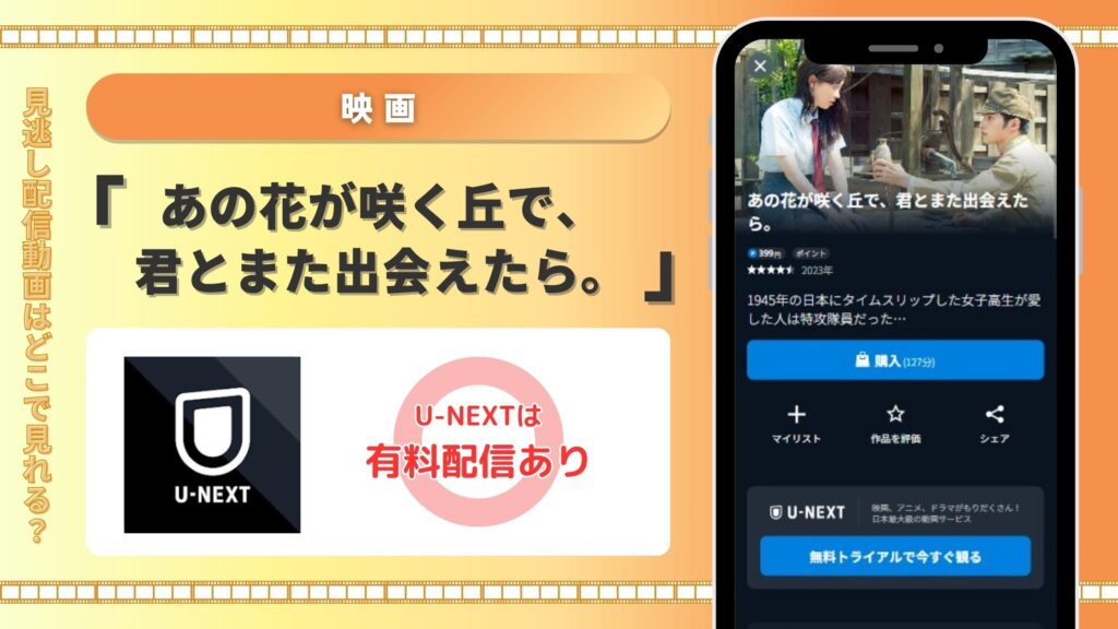 映画あの花が咲く丘で、君とまた出会えたら。配信U-NEXT無料視聴