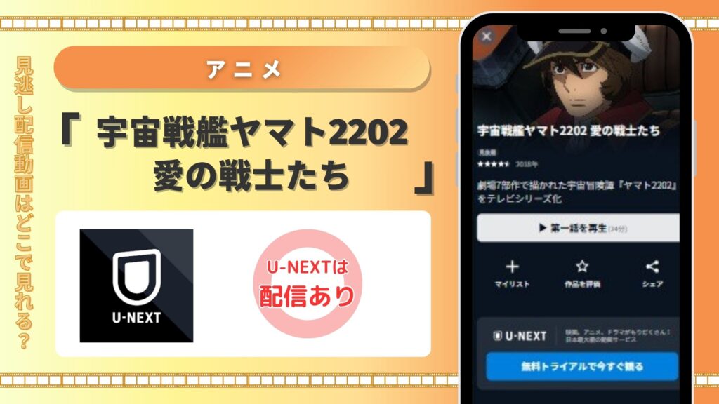 アニメ「宇宙戦艦ヤマト2202 愛の戦士たち」はU-NEXTの無料トライアルで全話見放題視聴できる