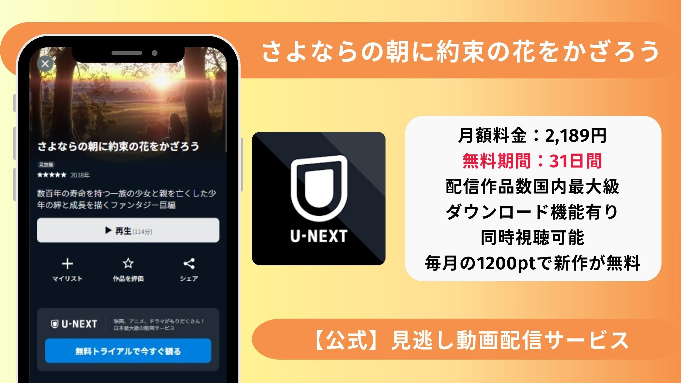 映画さよならの朝に約束の花をかざろう配信U-NEXT無料視聴