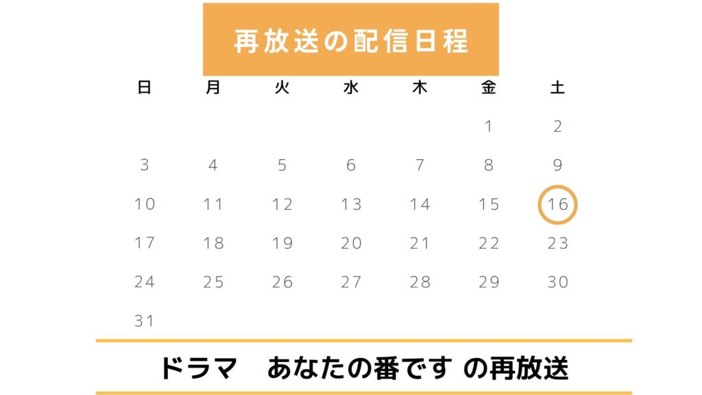 ドラマ「あなたの番です」の再放送情報