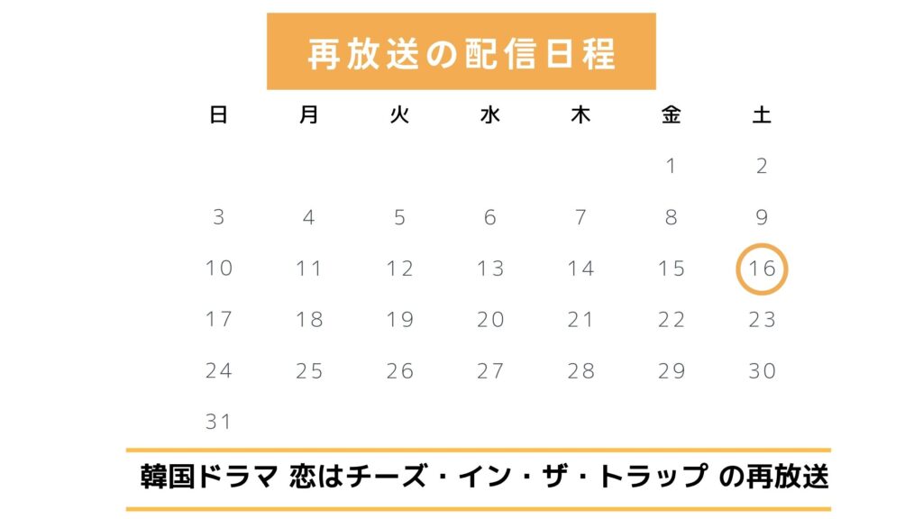 韓国ドラマ「恋はチーズ・イン・ザ・トラップ」の再放送予定【2025年最新版】