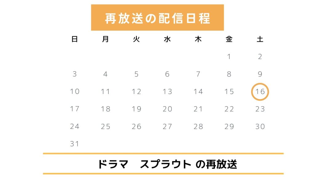 ドラマ「スプラウト」の再放送情報