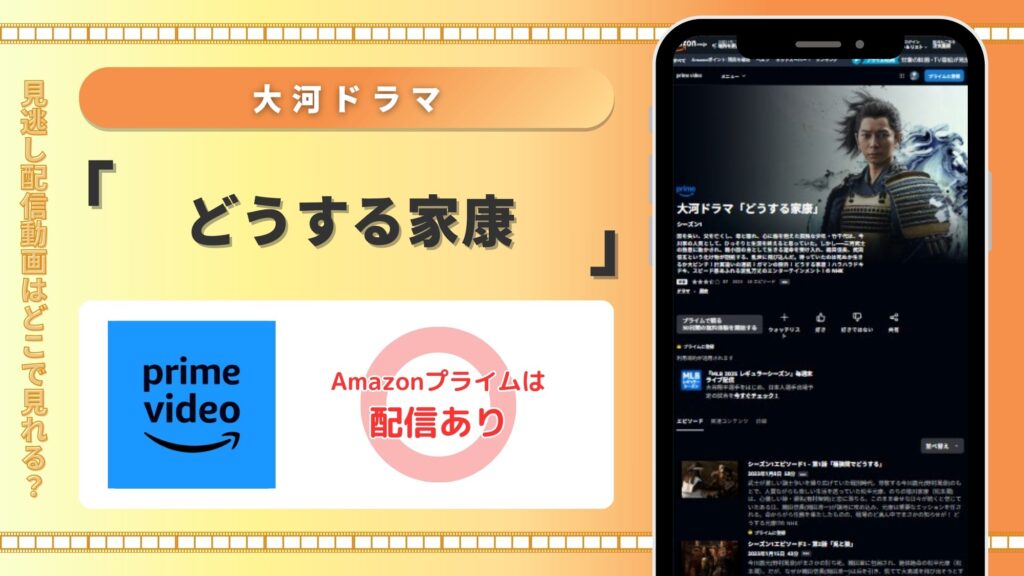 ドラマ「どうする家康」はAmazonプライムで動画配信中