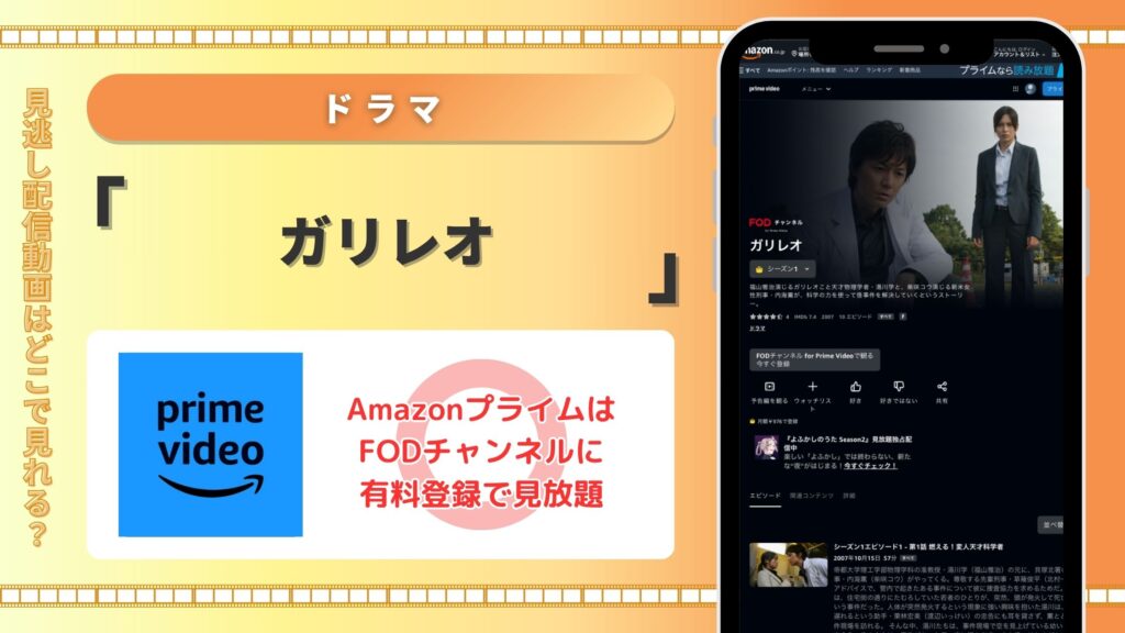 ドラマガリレオ配信Amazonプライム