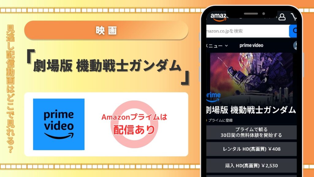 映画機動戦士ガンダム配信amazonprime無料視聴