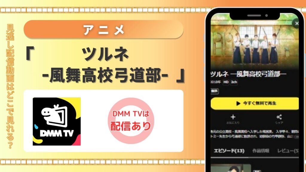 【30日間無料】DMM TVの見放題でアニメ「ツルネ -風舞高校弓道部-」を全話視聴