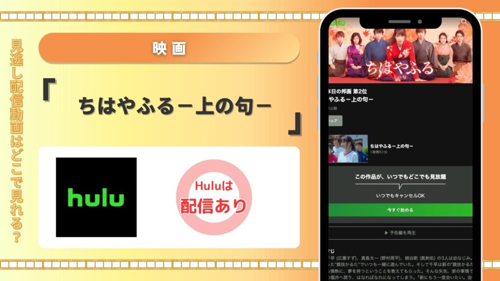 Hulu 映画 ちはやふる-上の句- 配信