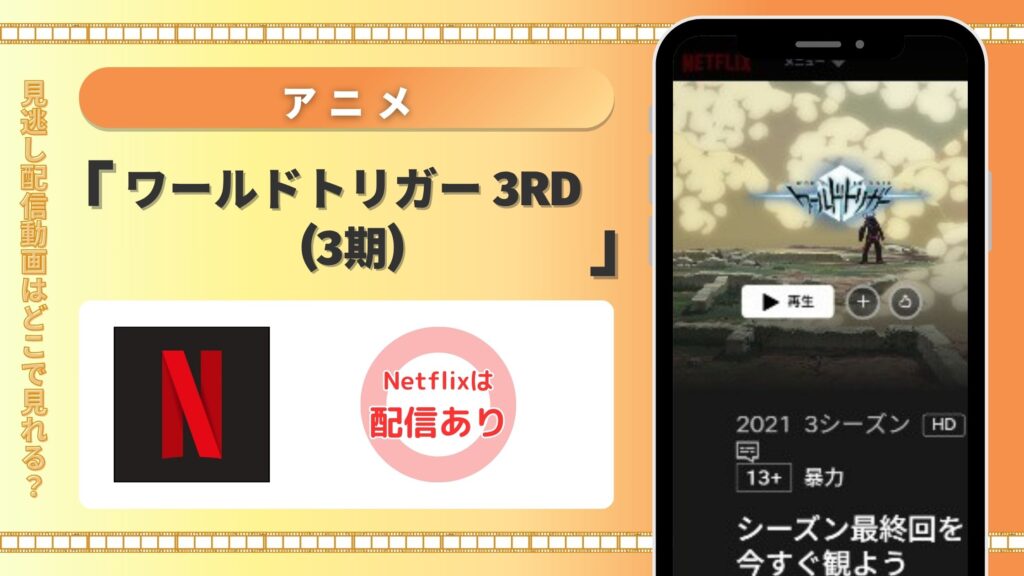 アニメ「ワールドトリガー 3rdシーズン(3期)」はNetflix(ネットフリックス)で全話見放題視聴できる
