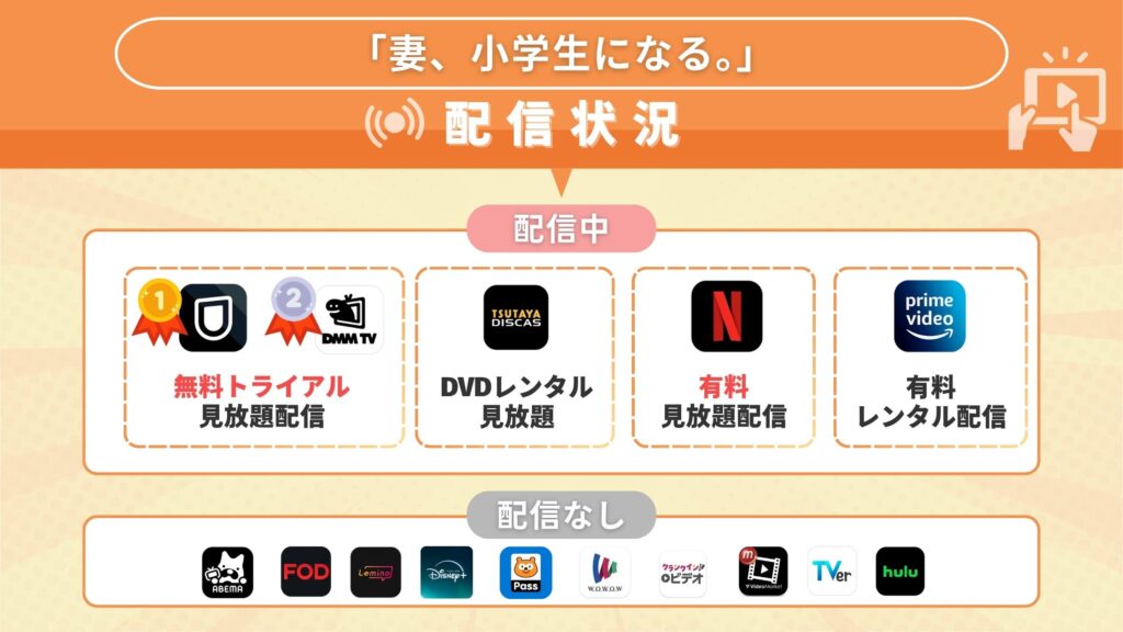 ドラマ妻小学生になる配信状況