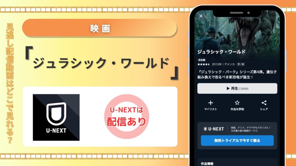 U-NEXT 映画 ジュラシック・ワールド 動画配信 無料視聴