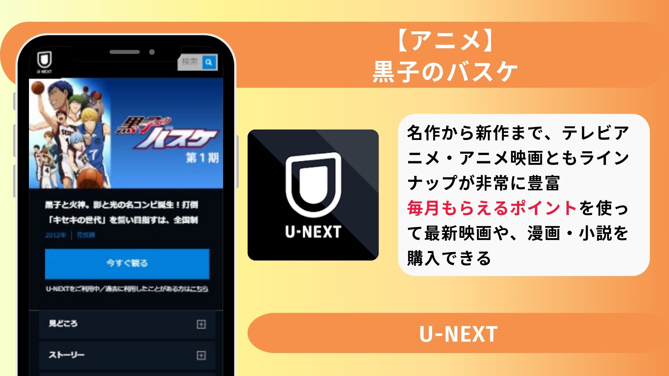 ユーネクスト　黒子のバスケ　アイキャッチ