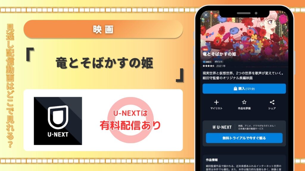 U-NEXT 映画 竜とそばかすの姫 配信 無料視聴