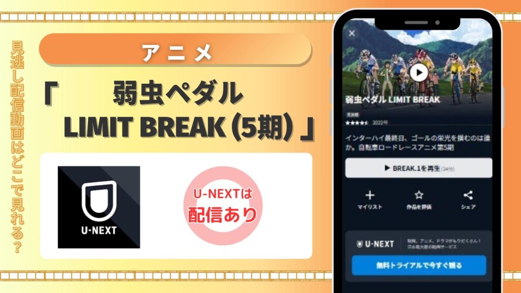 【31日間無料】U-NEXTの見放題でアニメ「弱虫ペダル LIMIT BREAK(5期)」を全話視聴