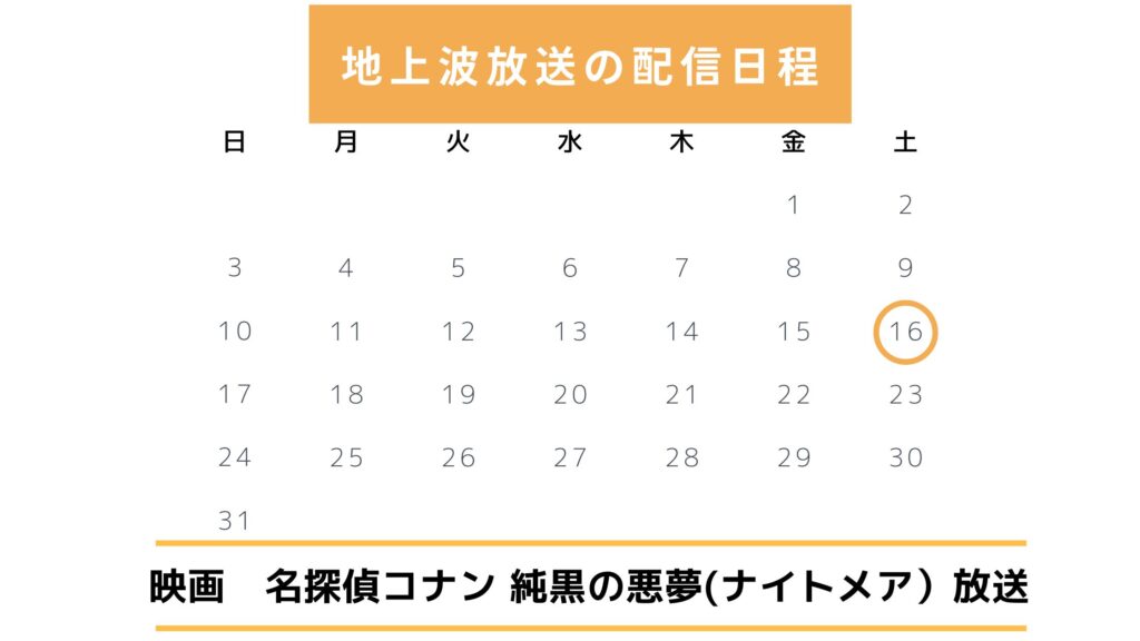 名探偵コナン 純黒の悪夢 再放送