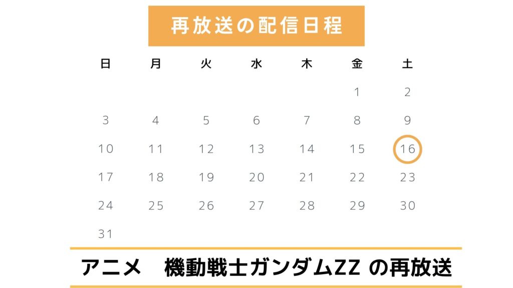 アニメ「機動戦士ガンダムZZ」地上波での再放送予定(2025年)