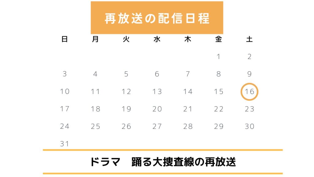 踊る大捜査線の再放送情報