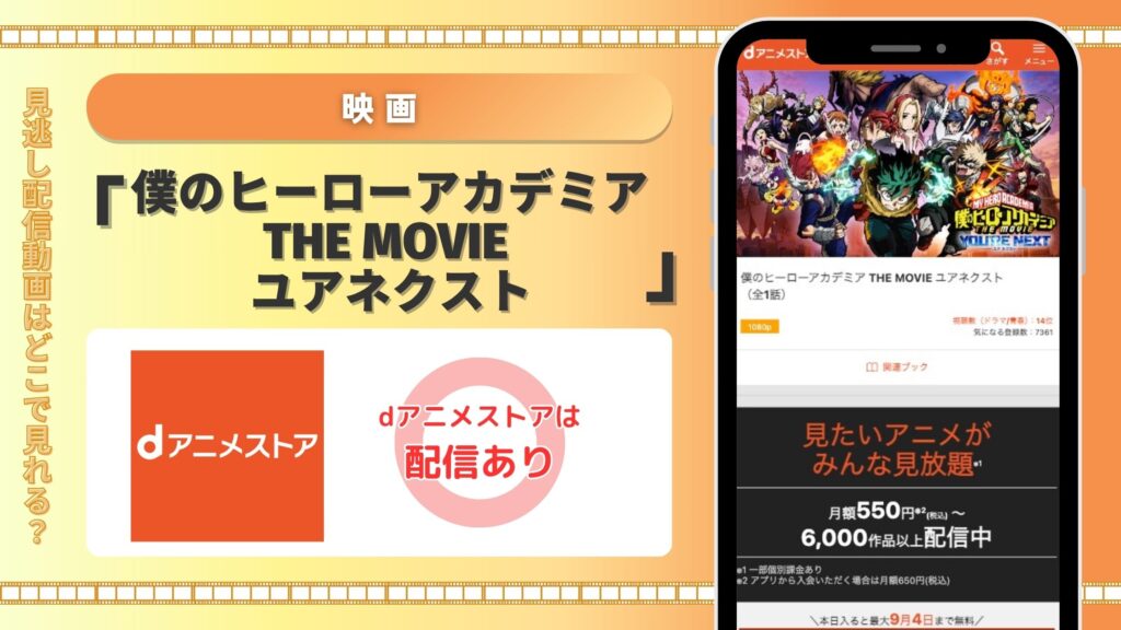 dアニメストア 僕のヒーローアカデミア THE MOVIE ユアネクスト 配信