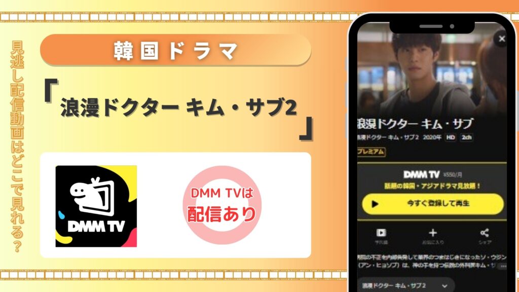 ドラマ「浪漫ドクター キム・サブ2」はDMMTVの無料トライアルで見放題視聴可能