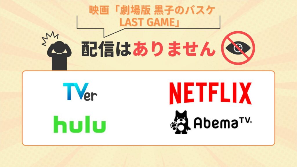 映画「劇場版 黒子のバスケ LAST GAME」はNetflix(ネトフリ)で配信なし