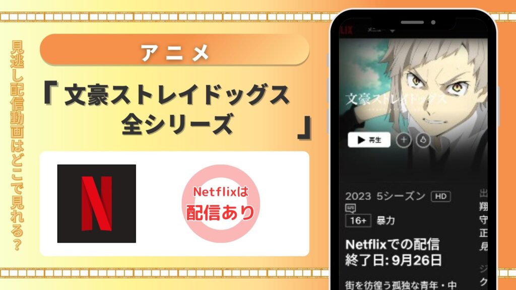 Netflix(ネットフリックス)でアニメ「文豪ストレイドッグス」シリーズを全話視聴