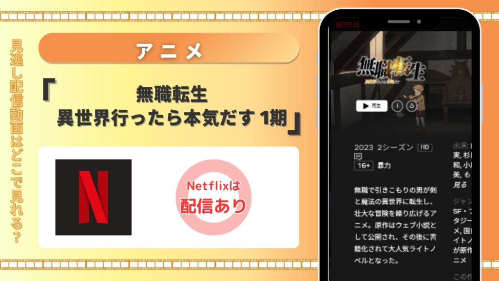 アニメ「無職転生(1期)」はNetflix(ネトフリ)で全話見放題視聴できる