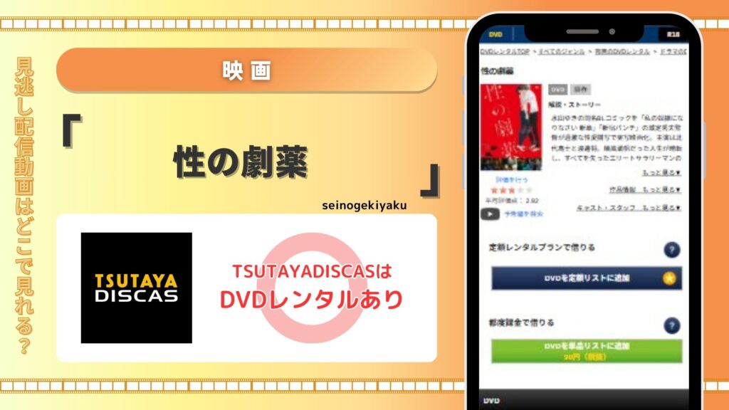映画「性の劇薬」はTSUTAYA DISCASのDVDレンタルでフル無料視聴できる