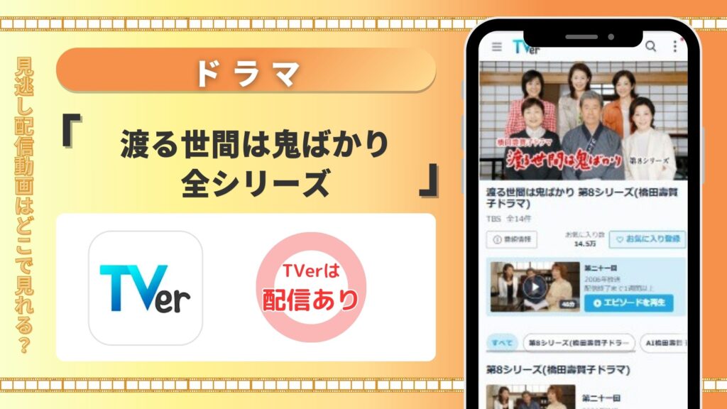 ドラマ「渡る世間は鬼ばかり」TVer配信予定